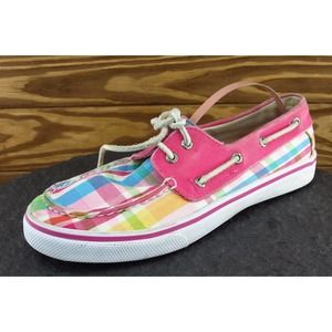 Sperry‎ Top-Sider Youth Girls Shoes Size 4.5 M Pink Boat Shoe Fabric